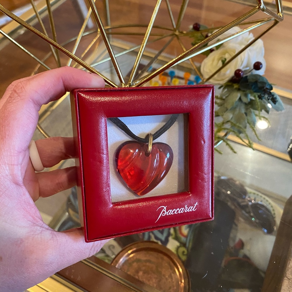Baccarat Glass Heart Pendant Necklace ❤️